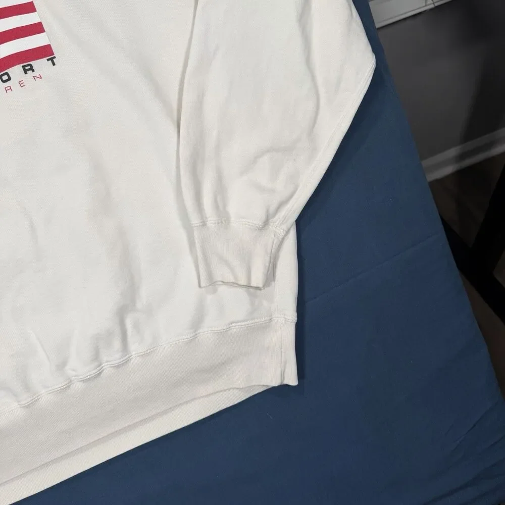 Vintage Polo Sport Ralph Lauren USA Flag Sweatshirt Oversized Size Large - Picture 3 of 7
